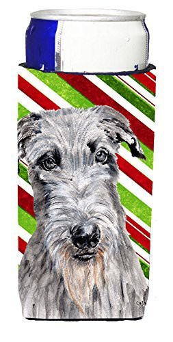 Caroline&#39;s Treasures Sc9802Muk Scottish Deerhound Candy Cane Christmas Ultra Beverage Insulators For Slim Cans, Slim Can, Multicolor