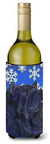 Caroline&#39;s Treasures Ss4639Literk Chow Chow Winter Snowflakes Holiday Wine Bottle Beverage Insulator Beverage Insulator Hugger, Wine Bottle, Multicolor