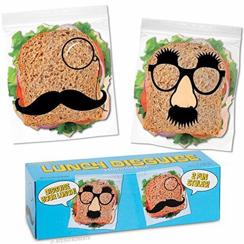 Archie Mcphee 20 Lunch Disguise Locking Novelty Sandwich Bags