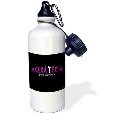 3DroseKike Calvos Evolution By Natural Selection Of A Professional Photographer Using Purple Color&quot; Sports Water Bottle, 21 Oz, White