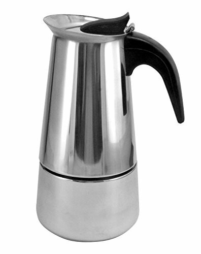 4 Cup Brew-fresh Stainless Steel Italian Style Espresso Coffee Maker for Use on Gas Electric and Ceramic Cooktops