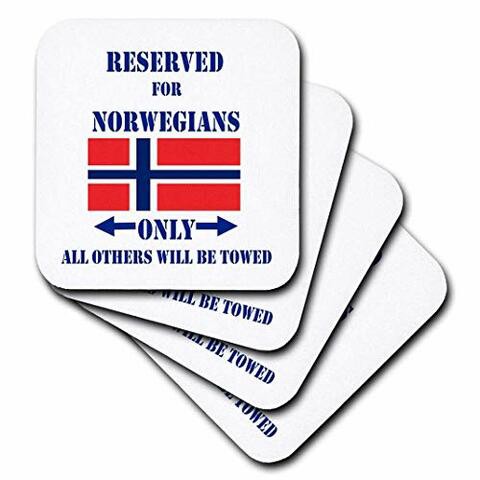 3dRose Reserved for Norwegians Only, All Others Will Be Towed - Soft Coasters, Set of 4 (CST_186992_1)