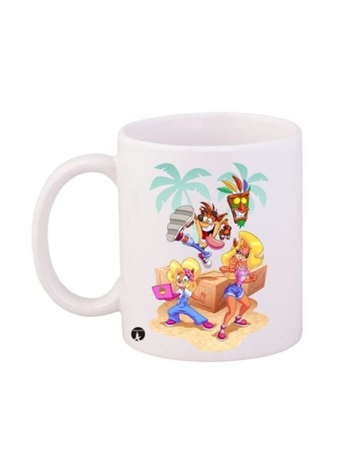 Bp Crash-The Video Game Printed Mug White/Pink/Yellow 12Ounce