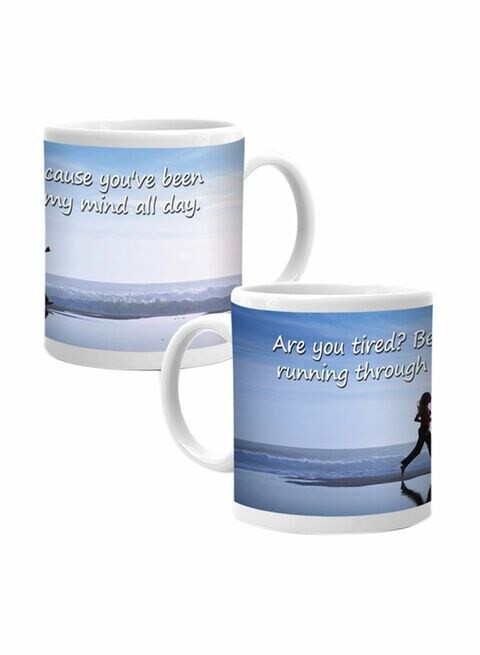 Ajooba Love Mug 2312 Blue/White 80X80 Centimeter