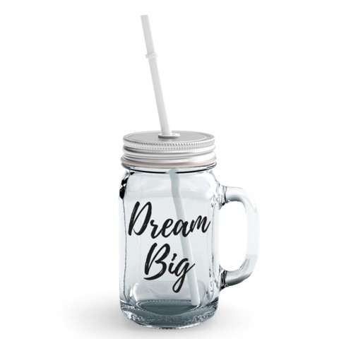 Loud Universe - Clear Mason Jar Dream Big Dreamers Glass Jar With Straws