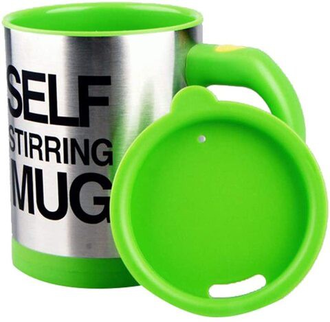 The Mohrim Automatic Self Stirring Mug Coffee Milk Mixing Mug Stainless Steel Cup Home Office Smart Mixer Cup (Green)