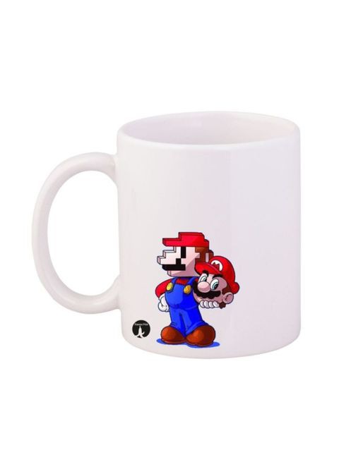 Bp Super Mario Printed Mug White/Blue/Red 12Ounce