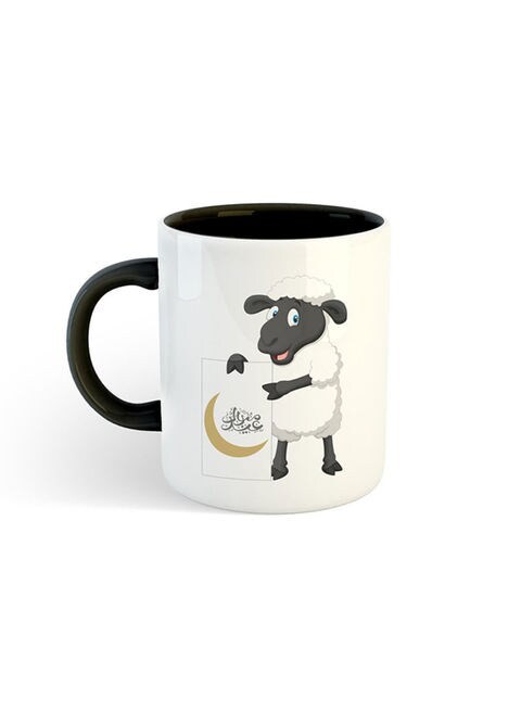 Generic Eid Al-Adha Sheep Printed Mug White/Black 11Ounce