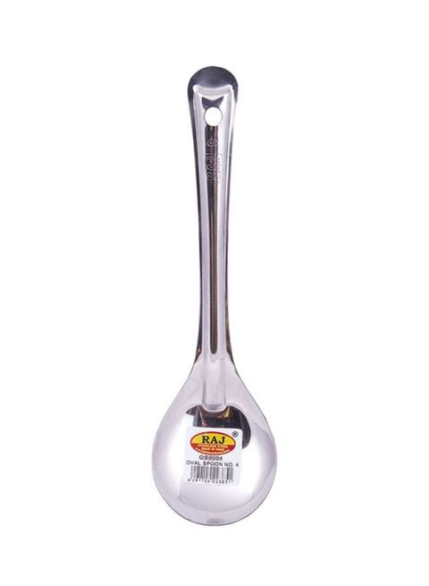 Stainless Steel Oval Spoon Silver 19 x 5.5cm