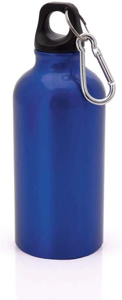 Makito 400ml Aluminium Sport Water Bottle, With Screw-On Safety Cap And Metal Carrying Carabiner