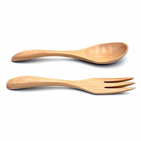 Crysto Wooden Fork and Spoon Set,5.9 Inches