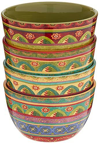 Certified International 22453SET/4 Tunisian Sunset Ice Cream Bowls (Set of 4), 5.25, Multicolor