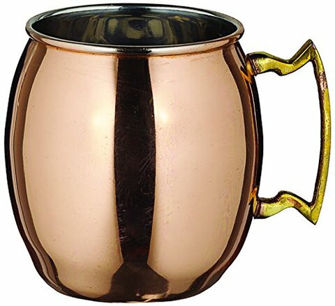 WINCO Moscow Mule Solid Brass Handle Mug, 20 oz, Copper Plated