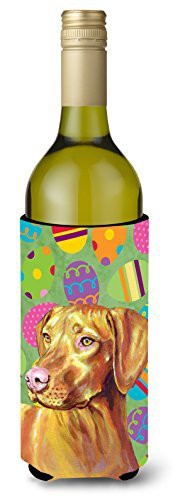 Caroline&#39;s Treasures Lh9415Literk Vizsla Easter Eggtravaganza Wine Bottle Beverage Insulator Beverage Insulator Hugger, Wine Bottle, Multicolor