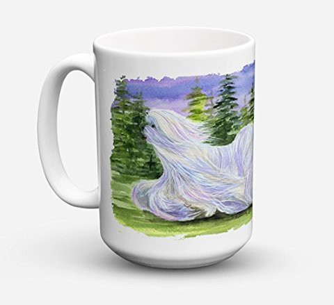 Caroline&#39;s Treasures Ss8453Cm15 Maltese Dishwasher Safe Microwavable Ceramic Coffee Mug 15 Ounce, 15 Ounce, Multicolor