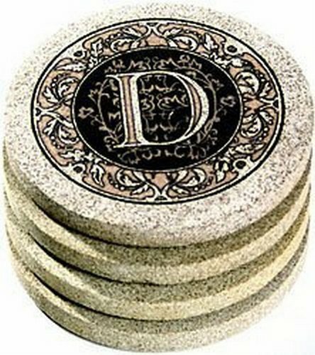 Thirstystone Monogram D - Sandstone Coaster Set Of 4