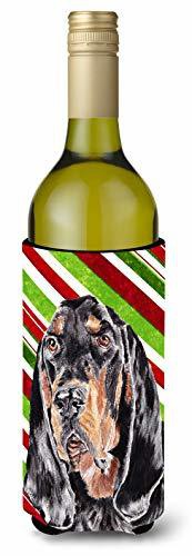 Caroline&#39;s Treasures Sc9609Literk Coonhound Candy Cane Christmas Wine Bottle Beverage Insulator Beverage Insulator Hugger, Wine Bottle, Multicolor