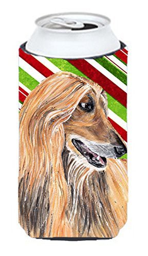 Caroline&#39;s Treasures Sc9498Tbc Afghan Hound Candy Cane Holiday Christmas Tall Boy Beverage Insulator Hugger, Tall Boy, Multicolor