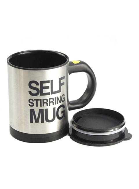 Generic Self Stirring Mug Silver/Black 400ml