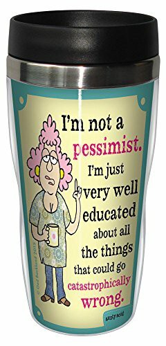 Tree-Free Greetings 16-Ounce Sip &#39;N Go Stainless Lined Travel Mug, Aunty Acid Not A Pessimist