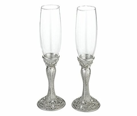 Lillian Rose Elegant toasting glasses, 9.75, Clear