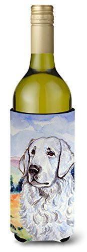 Caroline&#39;s Treasures 7058Literk Kuvasz Wine Bottle Beverage Insulator Beverage Insulator Hugger, Wine Bottle, Multicolor