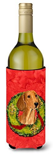 Caroline&#39;s Treasures Ss4177Literk Dachshund Cristmas Wreath Wine Bottle Beverage Insulator Beverage Insulator Hugger, Wine Bottle, Multicolor