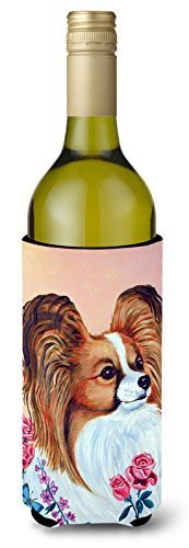 Caroline&#39;s Treasures 7237Literk Papillon Wine Bottle Beverage Insulator Beverage Insulator Hugger, Wine Bottle, Multicolor