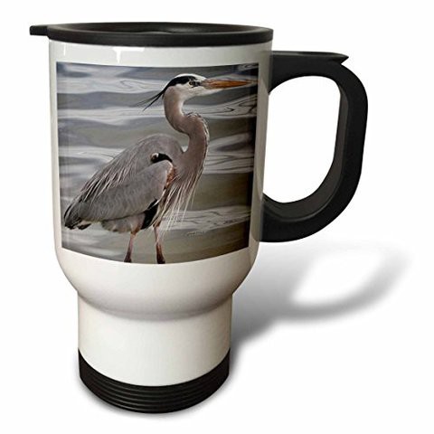 3Drose Great Blue Heron Travel Mug, 14-Ounce, Stainless Steel