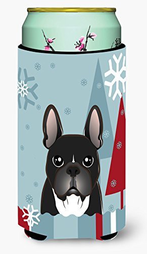 Caroline&#39;s Treasures Bb1723Tbc Winter Holiday French Bulldog Tall Boy Beverage Insulator Hugger, Tall Boy, Multicolor