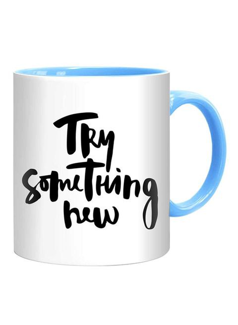 FMstyles Try Something New Mug White/Black/Blue 10 cm