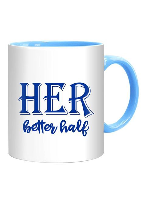 FMstyles HER Better Half Mug White/Deep Blue/Light Blue 10 cm