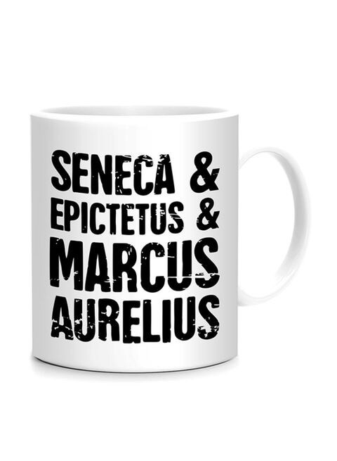 FMstyles Stoicism Design Mug White/Black 10 cm