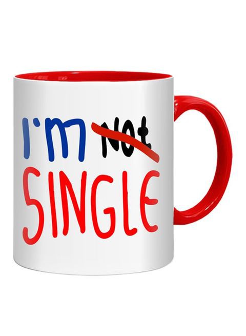 FMstyles I&#39;m Single Printed Mug Red/White/Black