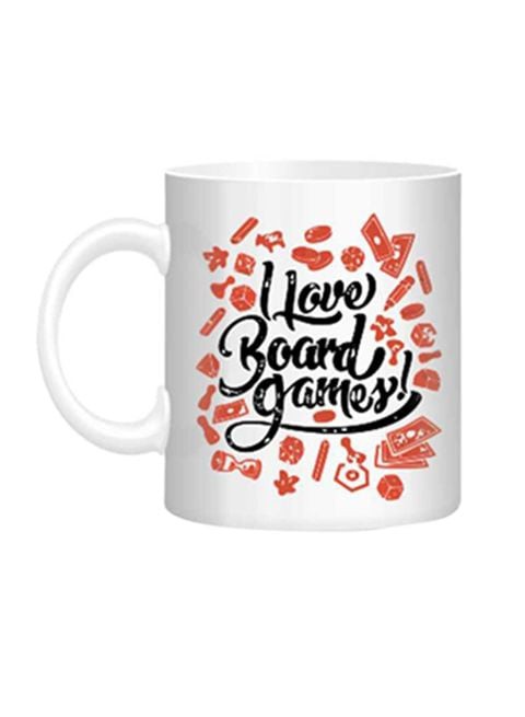 FMstyles I Love Board Game Printed Mug White/Red/Black