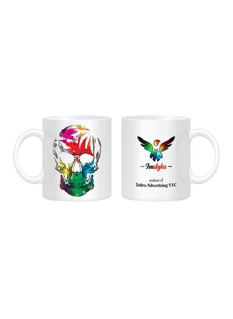 FMstyles Skull Printed Mug White/Red/Green