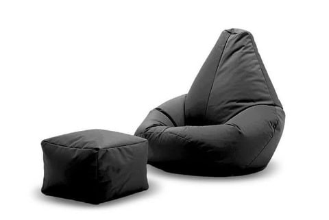 Comfy xl Bean Bag &amp; Footrest - Black