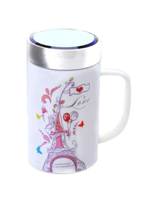 Royalford Travel Mug White/Red/Silver 450ml