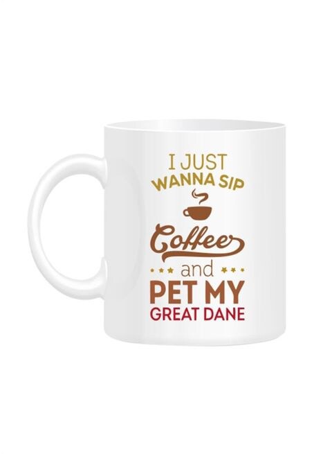 FMstyles I Just Wanna Sip Coffee Printed Mug White 10 cm