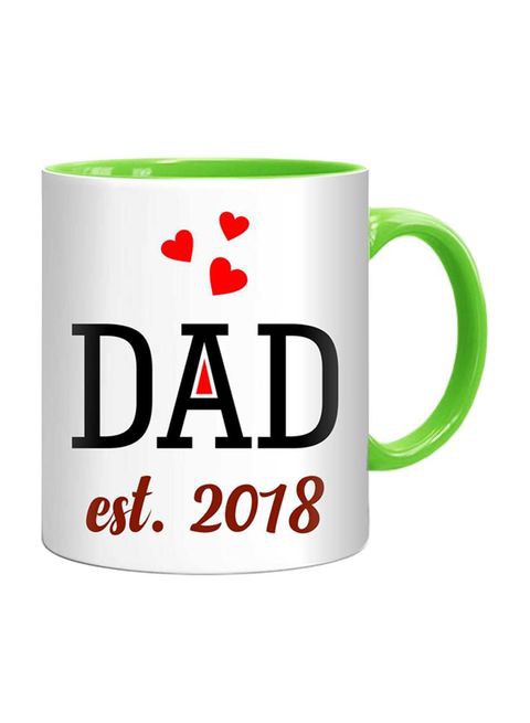 FMstyles Dad Est. 2018 Printed Mug Green/White/Red