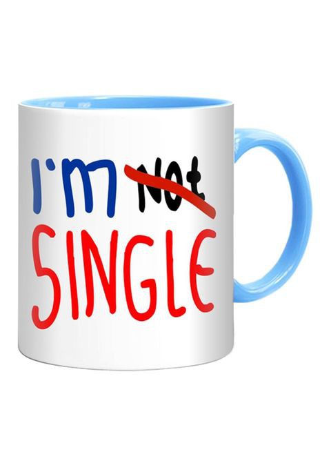 FMstyles I&#39;m Single Printed Mug Blue/White/Red