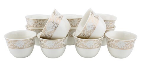 SHALLOW 12 PCS PORCELAIN CAWA CUPS, YD10-A106