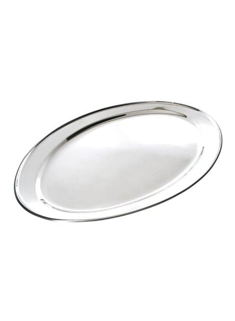 Stainless Steel Oval Tray Silver 60centimeter