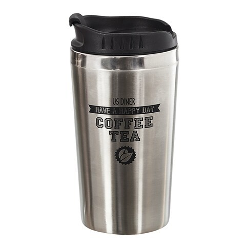 Stainless Steel Double Wall Travel Mug - Black