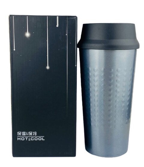 Thermal Cup Stainless Steel, Vacuum Insulated Travel Tumbler, Durable Insulated Coffee Mug, Thermal Cup with Double Partition SEALING Ring - 360ml (GREY)