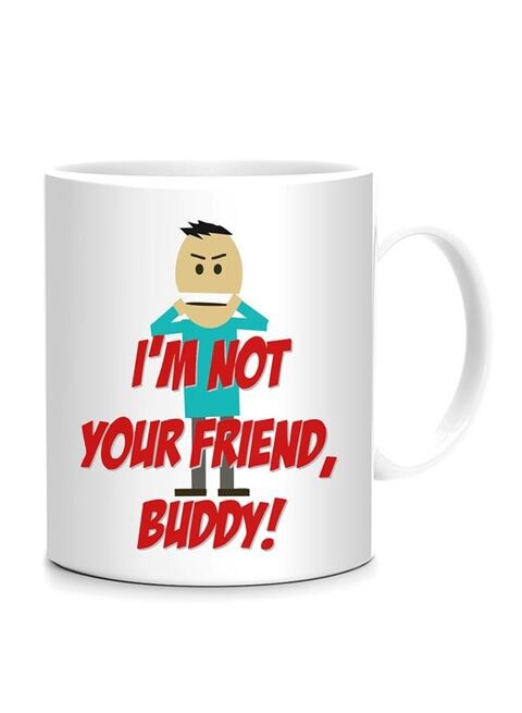 FMstyles I&#39;M Not Your Friend, Buddy Printed Mug White/Red 10 cm