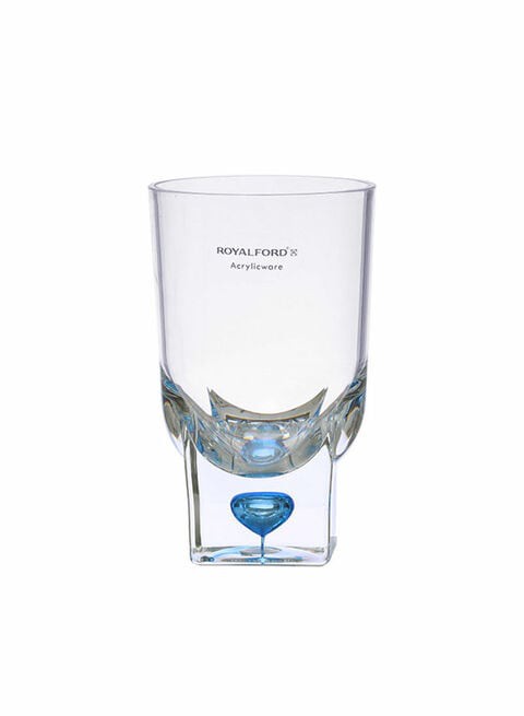 Royalford Acrylic Crystal Glass Clear/Blue 7.2X7.2X12Cm