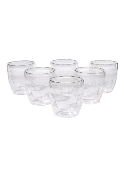 Goldedge - 6-Piece Wave Style Glass Clear 150 Ml