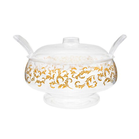 Al Hoora Acrylic Small Size Golden Design Salad Bowl