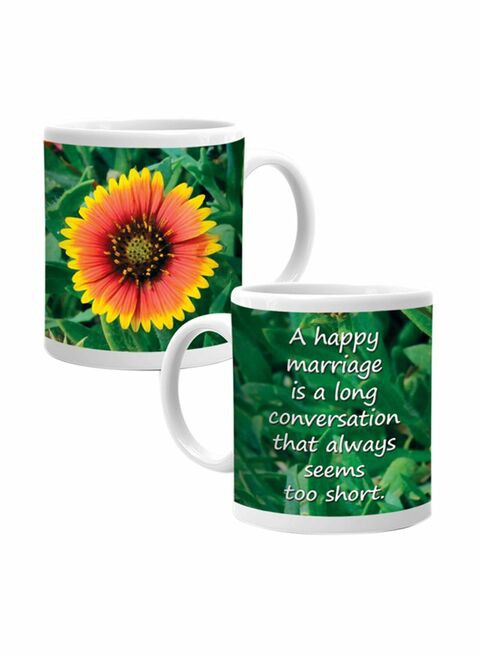 Ajooba Love Marriage Mug 2335 Green/White 80X80 Centimeter